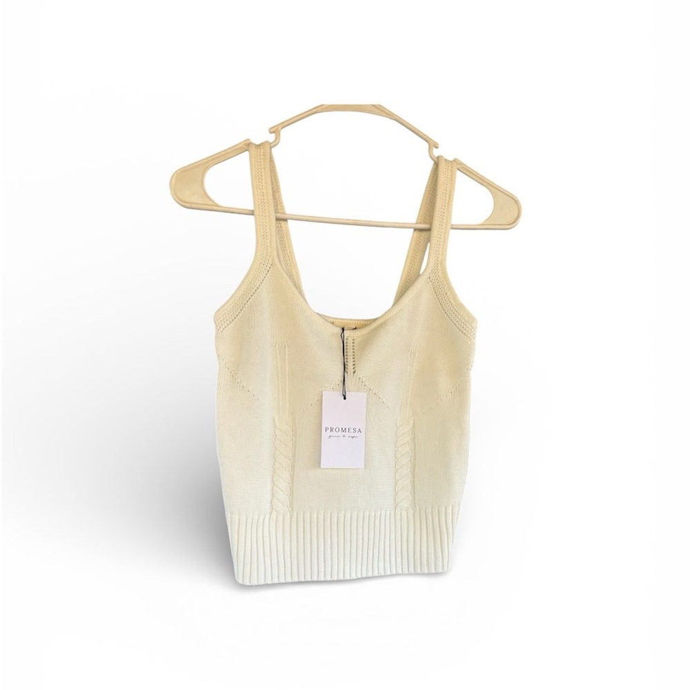 Promesa Cream Cable Knit Tank